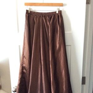 Brown Satin Circle Skirt